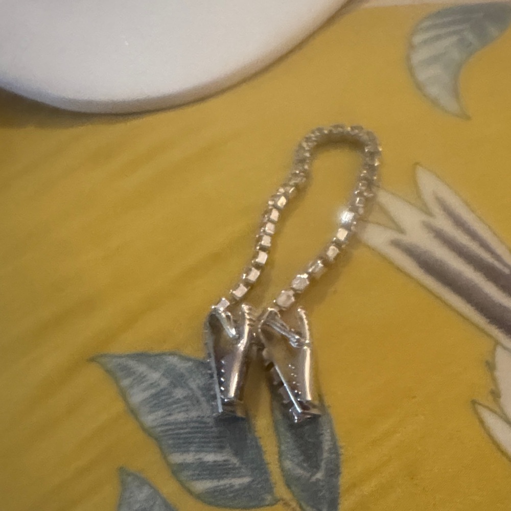 Silver Tone Cut-Glass Cardigan Clips